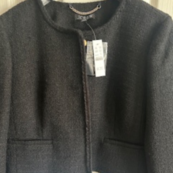 NWT J.Crew Louisa Lady Jacket In Maritime Tweed Size 12 Black - Picture 3 of 16